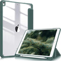 Fintie Hybrid Slim Case for iPad Air 3rd Generation 10.5" 2019 / iPad Pro 10.5 Inch 2017 - [Built-in Pencil Holder] Shockproof Cover with Clear Transparent Back Shell (Midnight Green)