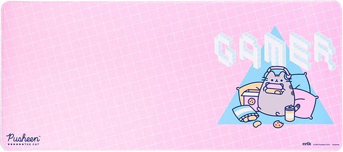 Grupo Erik XXL Mouse Pad - Pusheen Gifts for Cat Lovers | Gaming Desk Mat 31.5 x 13.8 inches, Non-Slip Rubber Keyboard & Mouse Mat Large | Gaming Gifts Gamer
