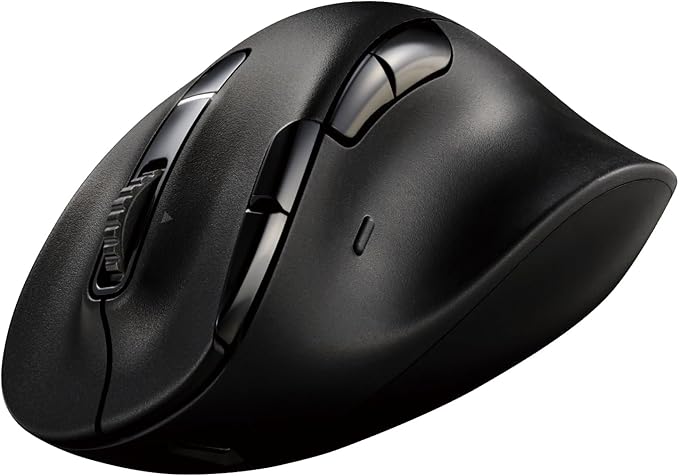 ELECOM EX-G PRO Ergonomic Mouse, Multi-Device Bluetooth or Wireless USB, Silent Click 8 Button, 1000/2000 DPI, Rechargeable, High-Speed Scroll Tilt, for Windows, macOS, Laptop, PC, Tablet (Medium)