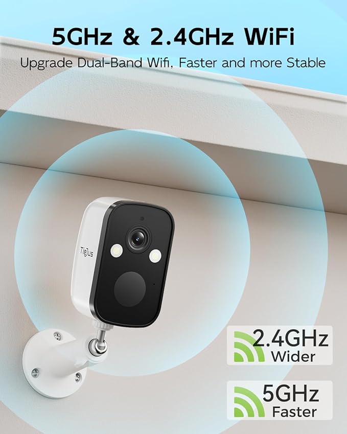 2K 5G Security Cameras Wireless Outdoor, 4-Pack Solar-Powered Camera for Home with Full Color Night Vision, PIR Detection, IP66/Alexa/2 Way Talk, No Subscription, 5G/2.4GHz WiFi