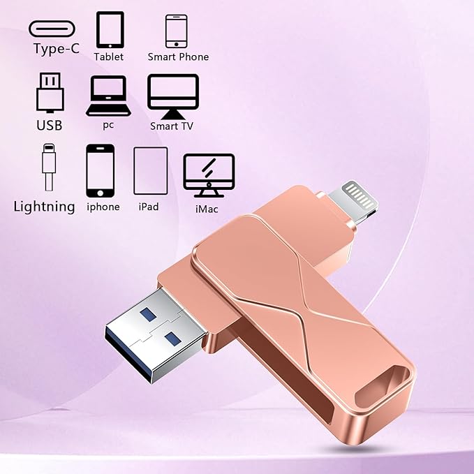 512GB USB Flash Drive High-Speed Thumb Drive- Portable Jump Drive for Data Storage, Backup, and File Transfer for PC Laptop Desktop (Rose, 512)