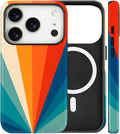 Magnetic for iPhone 17 Pro Max Case Cute Stripes Phone Case, Shockproof Slim TPU and Hard PC Protective Phone Cover Compatible with MagSafe Designed for Women Girls,Retro Diffuse