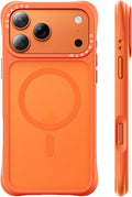ORNARTO Magnetic for iPhone 17 Pro Max Case, 20FT Military-Grade Drop Protection, Compatible with MagSafe, Slim Shockproof Translucent Matte Phone Case for iPhone 17 Pro Max 6.9", Orange