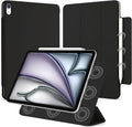 for iPad Air 13 inch M4/M3/M2 Case (2026/2025/2024,Model A3268/A3269/A3271), Auto Sleep/Wake and Magnetic Closure, Slim Trifold Stand Case, PU Leather Cover, Support Apple Pencil Pro, Black
