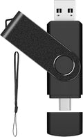 AreTop 64GB USB C Thumb Drive Dual USB 3.0 Flash Drive 64GB USB Drive Swivel Design 2-in-1 Portable Type-C Memory Stick for Android Smartphone, Computers, MacBook, Tablets, PC, 1 Pack, Black