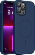 Miracase Magnetic for iPhone 13 Pro Max Case, [Soft Anti-Scratch Microfiber Lining], Magnetic for MagSafe, Liquid Silicone Shockproof Drop Protection Phone Case for 13 Pro Max, Dark Blue