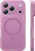 TAURI for iPhone 17 Pro Max Case, Compatible with MagSafe, (Full Camera Protection) Camera Control Cover Solid-Color Matte Magnetic 17 Pro Max Phone Case, Lilac Purple