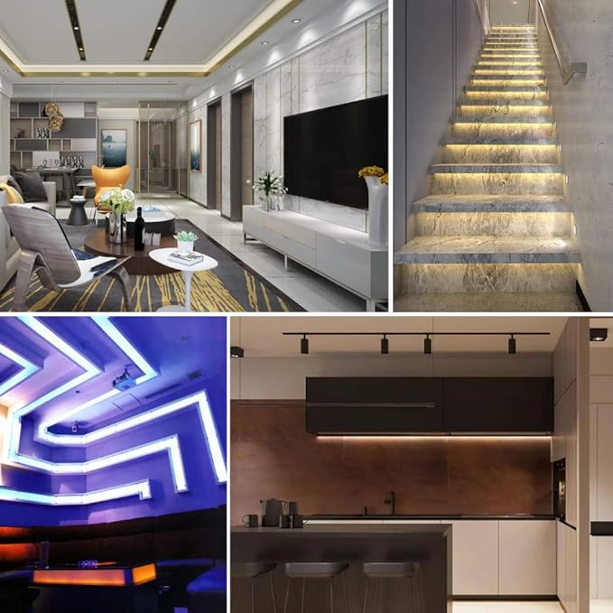MDee】USB COB Tape Light LED Strip.9.84ft/3m- Flexible 5mm Hidden DC 5V LED Tape with 320 LEDs/m for Warm White (4000K) Lighting. Cuttable, Shapeable, USB Powered. Ideal for Kitchen