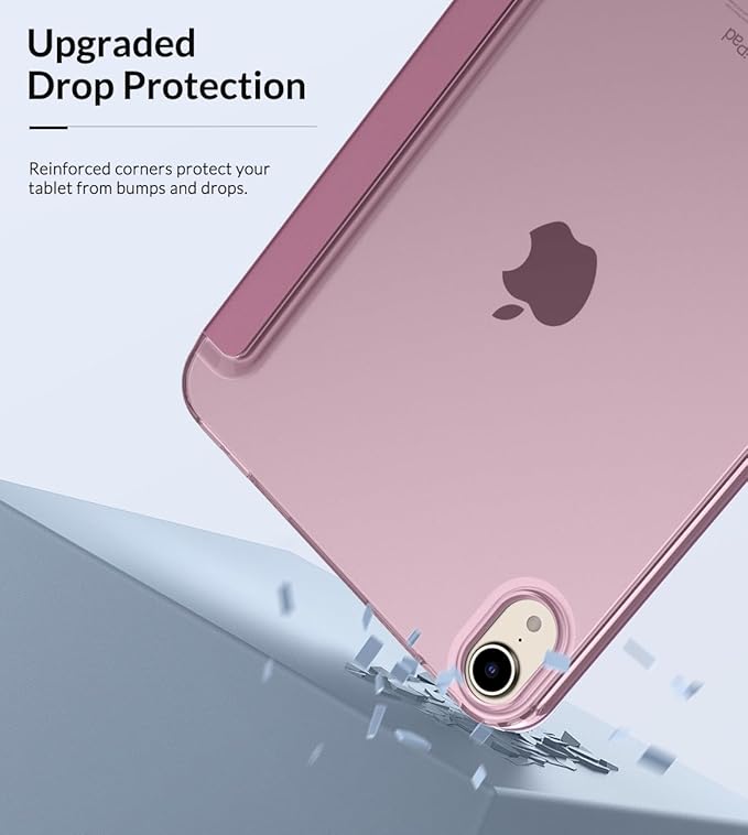 MoKo Case Fit New iPad mini 7 (A17 Pro) 2024, iPad mini 6th Generation Case 2021 (8.3-inch), iPad mini 6 Case, Soft TPU Translucent Frosted Back Cover Case for iPad mini 7th, Smokey Purple