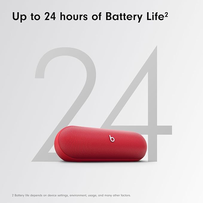 Beats Pill - Wireless Bluetooth Speaker with 20W Power Adapter - Statement Red