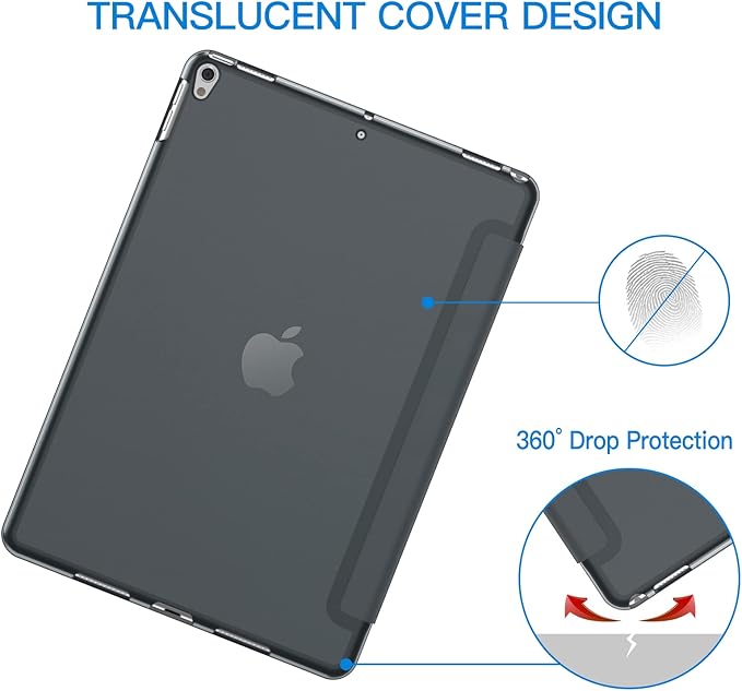 JETech Case for iPad Pro 10.5-Inch and iPad Air 3 (10.5-Inch 2019, 3rd Generation), Smart Cover Auto Wake/Sleep Cover (Space Gray)