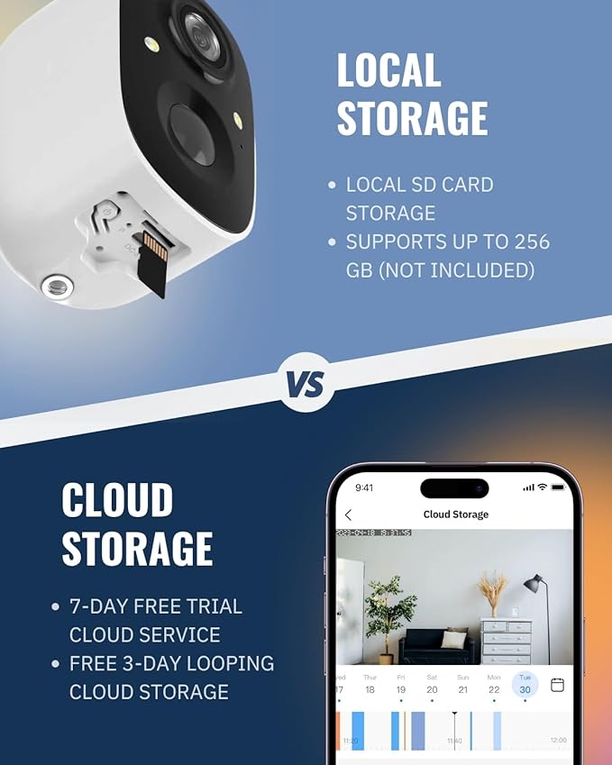 Security Cameras Wireless Outdoor, 2.5K WiFi Battery Powered Cameras for Home Security with AI Motion Detection, Color Night Vision, IP66 Weatherproof, 2-Way Audio, SD/Cloud Storage