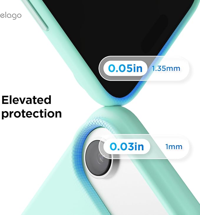 elago for iPhone Air Case, Premium Magnetic Silicone Case, Compatible with MagSafe, Liquid Silicone Material, Protective Cover, Shockproof, Slim Phone, 6.5 inch (Aqua Sky)