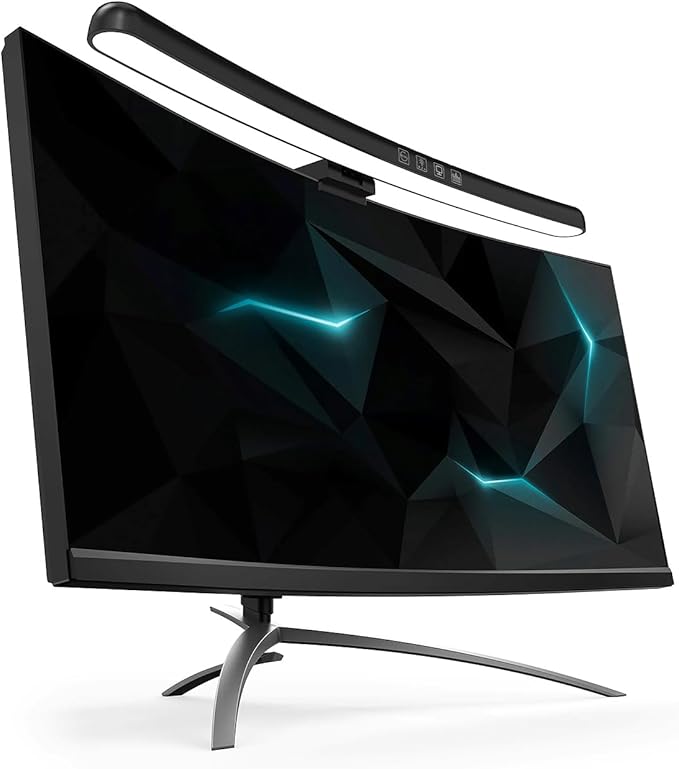 LICAEVEY Computer Monitor Lamp, Screen Monitor Light Bar for Eye Caring, USB Reading LED Task Lamp with Touch Control Dimming, No Glare, Monitor Light Bar for Curved Monitors, Space Saving