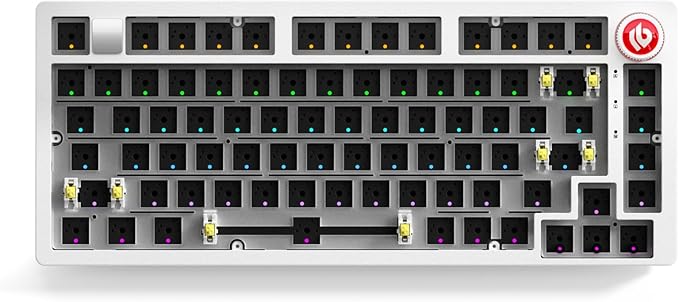 LEOBOG Hi75C Pro Wireless Mechanical Keyboard Kit – Aluminum Alloy Gasket Mount 75% Barebones DIY Base with Hot Swap, RGB Backlighting & Volume Knob – Enhanced Custom Gaming Keyboard Build, 4000mAh