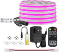 BTF-LIGHTING COB LED Strip Light 24V 16.4FT UL Listed, Purple Color Dimmable High Density Flexible Tape Light with RF Remote & ETL Power Adapter, Ultra Bright for Bedroom Kitchen Home Indoor Lighting