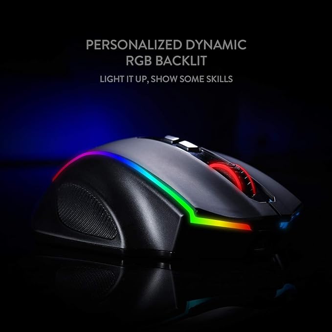 Redragon M686 Wireless Gaming Mouse, 16000 DPI Wired/Wireless Gamer Mouse with Professional Sensor, 45-Hour Reliable Power Capacity, Customizable Macro and RGB Backlight for PC/Mac/Laptop