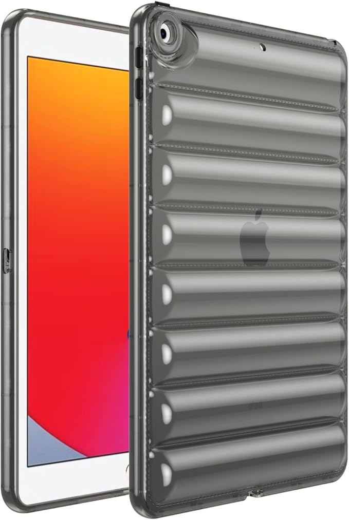 Case for iPad 9th/8th/7th Generation 10.2 inch 2021/2020/2019, Clear Shockproof Soft TPU Back Cover Silicone Bumper Anti-Yellowing Slim Lightweight Protective Shell for iPad 10.2 inch, Gray