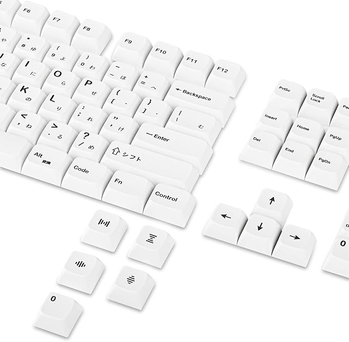 GTSP 135-Key Japanese White keycaps 65 Percent XDA keycap Set for 60 Percent TKLKeyboard for Cherry Mx 87/68/64/104 Mechanical Keyboard (Minimalist XDA)