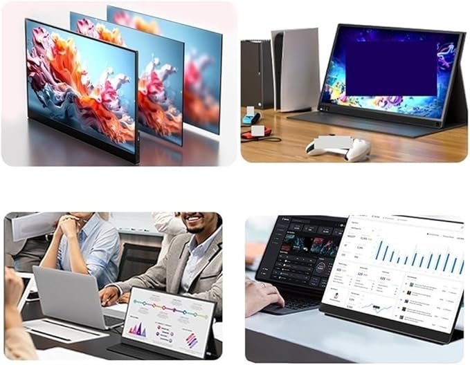 GLigeT Wide Device Portable-Monitor-for-Laptop - 15.6'' 4K FHD IPS Display USB-C HDMI with Speakers External Monitor