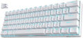 RK ROYAL KLUDGE RK61 Wireless 60% Triple Mode BT5.0/2.4G/USB-C Mechanical Keyboard, 61 Keys Wireless Mechanical Keyboard, Compact Gaming Keyboard with Software (Hot Swappable Red Switch, White)
