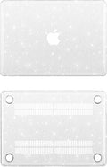 Clear Glitter Case for MacBook Air 13 inch 2021-2018 M1 A2337 A2179 A1932, Glitter MacBook Air M1 Case, Shiny Bling Sparkle Plastic Hardshell & Keyboard Cover for MacBook Air 13.3'', Transparent