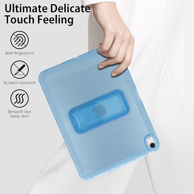 Slim Case for iPad Air 11-inch M4/M3/M2 (2026/2025/2024), Built-in Kickstand Non-Slip Shockproof Rugged Protective for Women Men, Blue