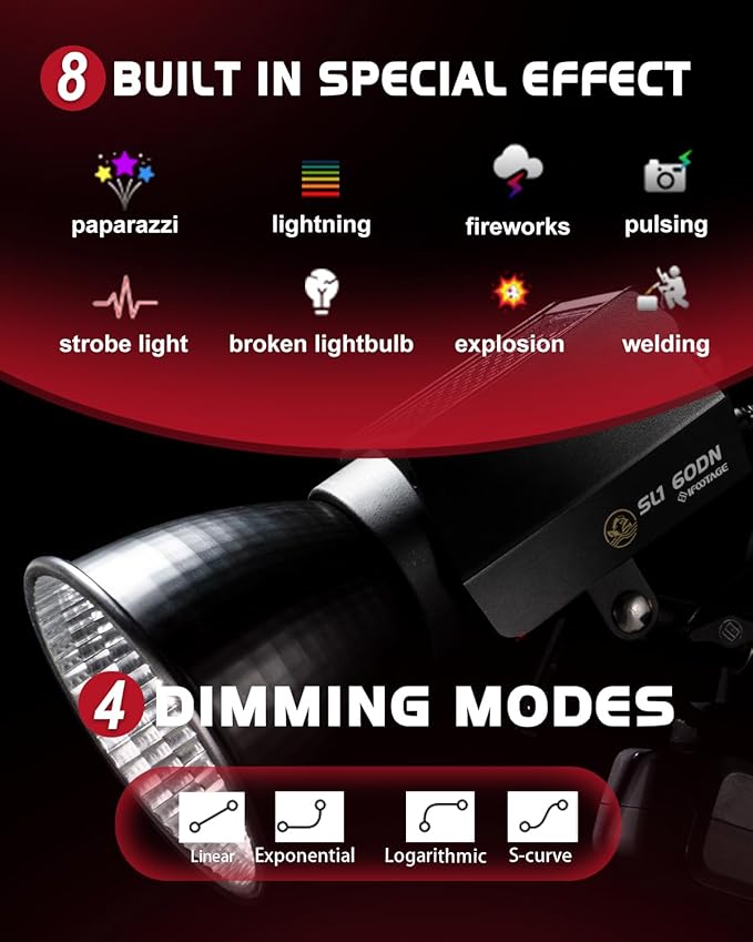IFOOTAGE LED Video Light SL1 60DN,5600K Daylight Photography Lighting,70W Continuous Output Lighting,Lightweight Video Lighting for Video Recording,Studio,App Control