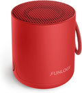 FUNLOGY Portable Mini2 Bluetooth Speaker, Wireless Portable Speaker with Deep Bass, IPX7 Waterproof, TWS Stereo Pairing, Built-in Mic, Small Speaker for Shower, Outdoor, Travel, Red