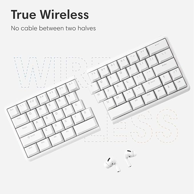 Lite: Split Wireless Mechanical Keyboard (Tactile-NEW, RGB+Foam+Palm Rest)