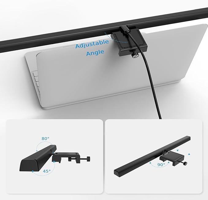 BY-J Computer Monitor Light Bars, Screen Monitor Light Bar for Eye Caring, USB Reading LED Task Lamp, Dimmable Monitor Light Bar, Touch Control, No Glare Space Saving Home Office Desk Lamps