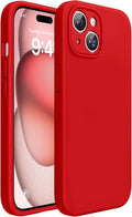 Miracase Compatible with iPhone 15 Case, [Soft Anti-Scratch Microfiber Lining], Liquid Silicone Case Gel Rubber Shockproof Drop Protection Phone Case for iPhone 15, Red