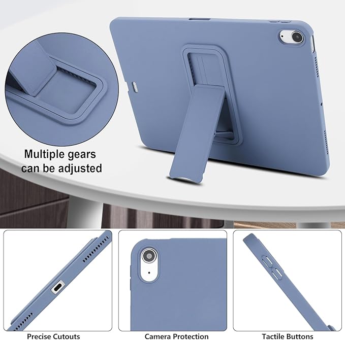 for iPad Air 11-inch M4/M3/M2 (2026/2025/2024) Case, Shockproof Protective Back Cover with Kickstand Slim Shell for Women Men, Lavendergray