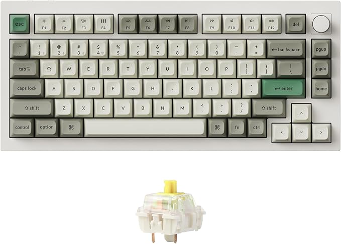 Keychron Q1 Max RGB QMK/VIA Custom Mechanical Keyboard, Full Metal Programmable Knob 2.4 GHz/Bluetooth/Wired Keyboard with Hot-Swappable Gateron Jupiter Banana Switch for Mac Windows Linux - White