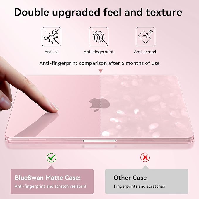 BlueSwan for MacBook Air 13 inch Case, M5 M4 M3 M2 2026-2022 A3449 A3240 A3113 A2681, Stylish Cute and Clean Looking, Scratch Resistant, Easy to Snap on, Air 13.6 Hard Shell Protective Laptop Cover