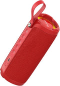 Bobtot Portable Bluetooth Speaker, IPX6 Waterproof Speaker with Punchy Bass, 15W Loud Sound, RGB, 15H Playtime, Dual Pairing for Party, Camping, Beach, Red