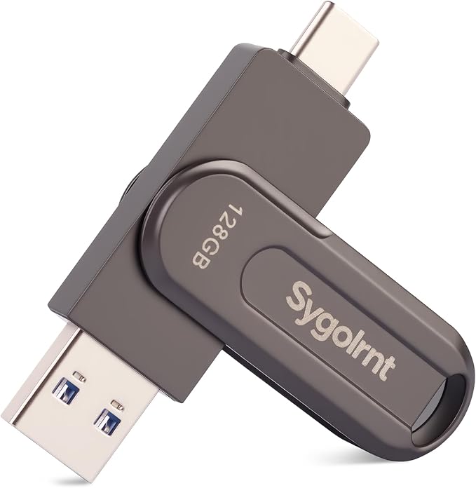 128GB USB Flash Drive for iPhone Photo Stick Thumb Drive, 2-in-1 USB C + USB A, External Storage Jump Drive for Picture Video Data Backup, High Speed Memory Stick USB Drive for iPhone/iPad/Android/PC