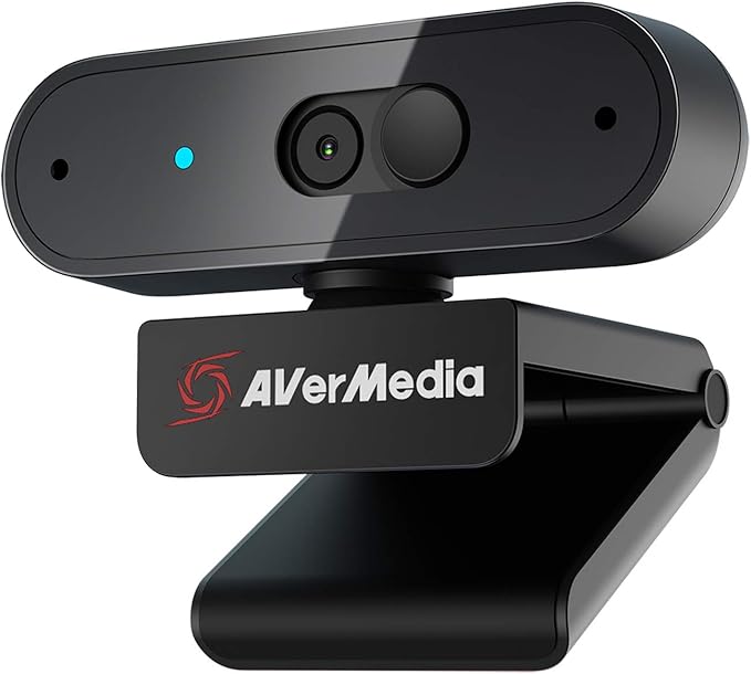 AVerMedia PW310P Webcam - Full 1080p 30fps HD Camera with Autofocus and Dual Stereo Microphones, Work from Home, Remote Learning - NDAA Compliant