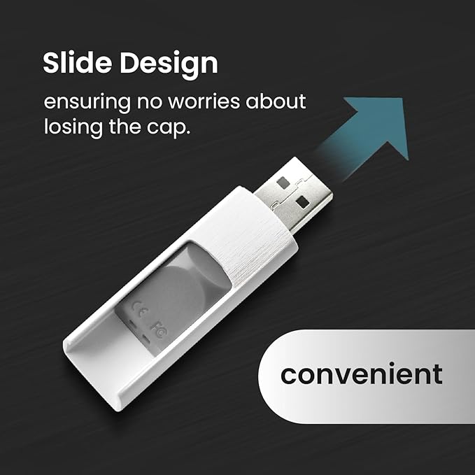 MMOMENT 64GB (10 Pack) MU39 USB Flash Drive– USB 3.2 Retractable Thumb Drive with Sliding Connector, Up to 100MB/s Read, 30MB/s Write – Plug & Play Memory Stick for PC, Mac, TV, Car