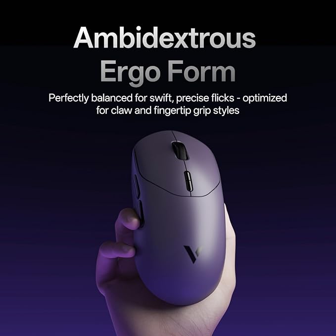 Rapoo VT2 MAX Wireless Gaming Mouse, True 8K Wireless Polling Rate, 53g Lightweight, Up to 750 Hr Battery, Nordic nRF54L15 MCU, 120-Million Optical Switch, 10 Programmable Buttons, Macro Enabled