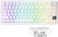 ATTACK SHARK X85PRO 75% Wireless Mechanical Keyboard,TFT Smart Display & Knob,BT/2.4GHz/Wired Gaming Keyboard,Contour Side Print Shine-through Keycaps,RGB,Hot-Swap,with Pro Cable, for PC/MAC (White)