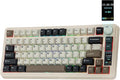 EPOMAKER X Aula EA75 MAX Wireless Gaming Keyboard with Screen & Knob, 5000mAh, Hot-Swap, Lubed Switches, RGB Backlit, Creamy Gasket, 75% Mechanical Keyboard (Retro White, Reaper Switch)