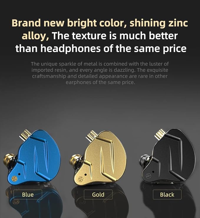 KZ ZSN Pro X in Ear Monitor Earphone 1BA 1DD Hybrid Dynamic Dual Driver IEM Wired Earbuds HiFi Sport Gaming Headphones Compatibility for Phone Computer Tablet