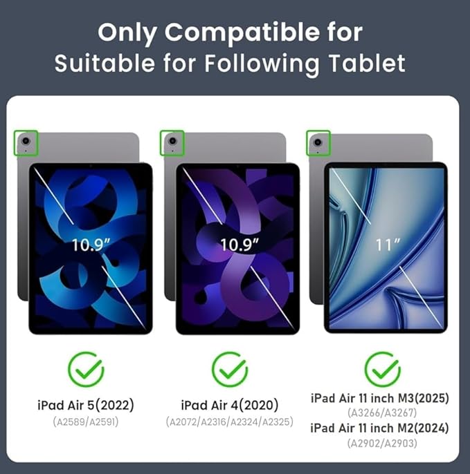 ZtotopCases for iPad Air 11 Inch Case (M3/M2-2025/2024), iPad Air 6th/5th/4th Generation 10.9 Inch 2022/2020, iPad Pro 11" 2018 1st, Built-in Screen Protector, Shockproof Cover+ Kickstand - Pink