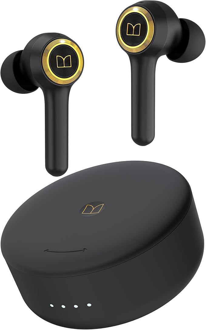Monster Clarity 102 Plus Wireless Earbuds, Bluetooth Headphones with HiFi Stereo, 4 ENC Mic for Crystal Clear Call, 30H Playtime, Type-C Charging, IPX6 Waterproof in-Ear Ear Buds for Sports (Gold)