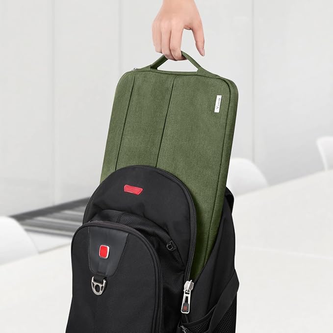 Voova Laptop Sleeve Carrying Case 13 13.6 Inch Compatible with MacBook Air 13 M1/M2/M3/M4, MacBook Pro 13/14, IPad Pro 13, Waterproof Slim Computer Cover Bag, Army Green