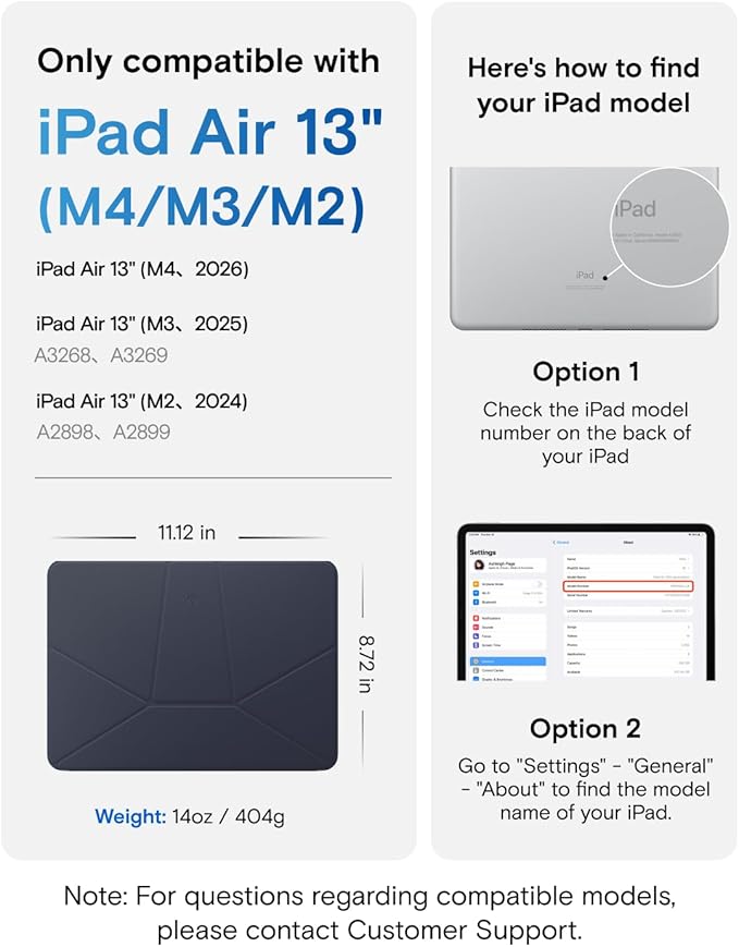 MOFT Dynamic Folio Case for iPad Air 13-inch (M4 2026 / M3 2025 / M2 2024),Slim Magnetic Stand Case with 20+ Viewing Angles, Auto Wake/Sleep,Ultra Thin, Navy Blue x Oz Green