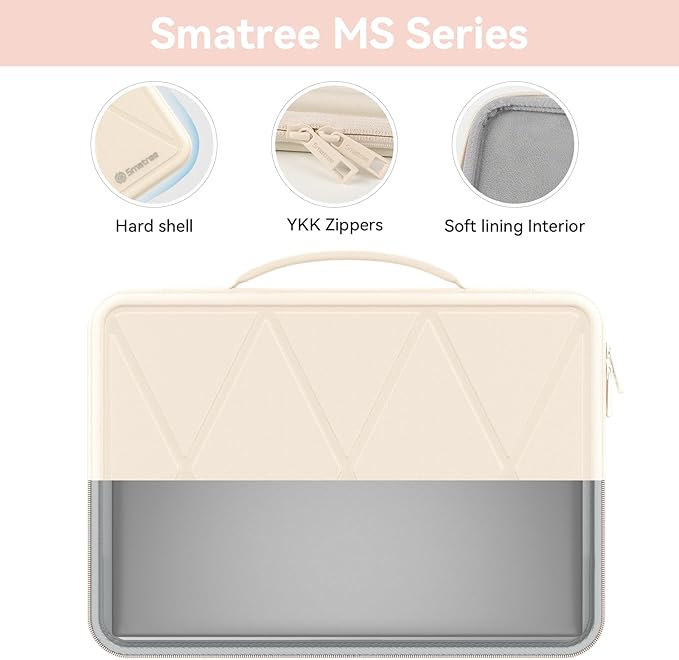 Smatree MS93 Hard EVA Protective Sleeve Case with Stand Compatible for 16 inch HP ZBook Fury 16 G10/G9 Mobile Workstation PC, OMEN Laptop 16-k0797nr/n0797nr, White