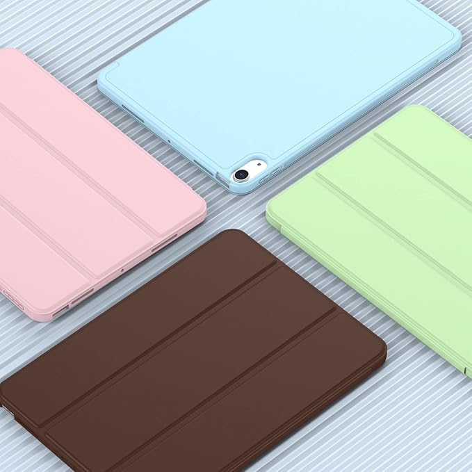 iMieet iPad Air 11 Inch Case M4/M3/M2(2026/2025/2024), iPad Air 5th/4th Generation Case 2022/2020 10.9 Inch with Pencil Holder,Trifold Stand Smart Case with Soft TPU Back(Chocolate)