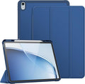 Fintie SlimShell Case for iPad Air 13-inch M4/M3/M2 (2026/2025/2024) - [Built-in Pencil Holder] Soft TPU Protective Stand Back Cover with Auto Wake/Sleep, Navy
